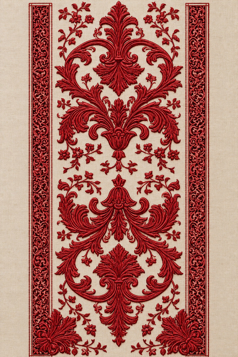 Baroque Runner Border from Napkins, Table Runners & Kitchen Linens Book 1, a digital embroidery design reference for machine embroidery designs, embroidery patterns and border and edge embroidery.