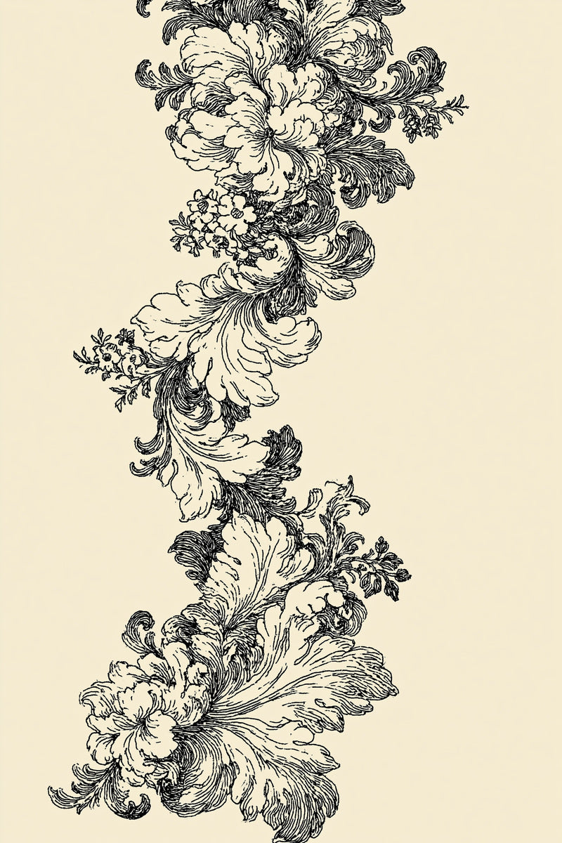 Baroque Sleeve Edge Ornament 02 from Neckline & Collar Embroidery Designs Book 4, a digital embroidery design reference for machine embroidery designs, embroidery patterns and border and edge embroidery.