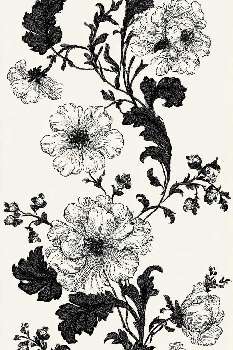 Baroque Vine And Flower Border from Baroque Scrollwork & Luxury Ornament Book 4, a digital embroidery design reference for machine embroidery designs, embroidery patterns and border and edge embroidery.