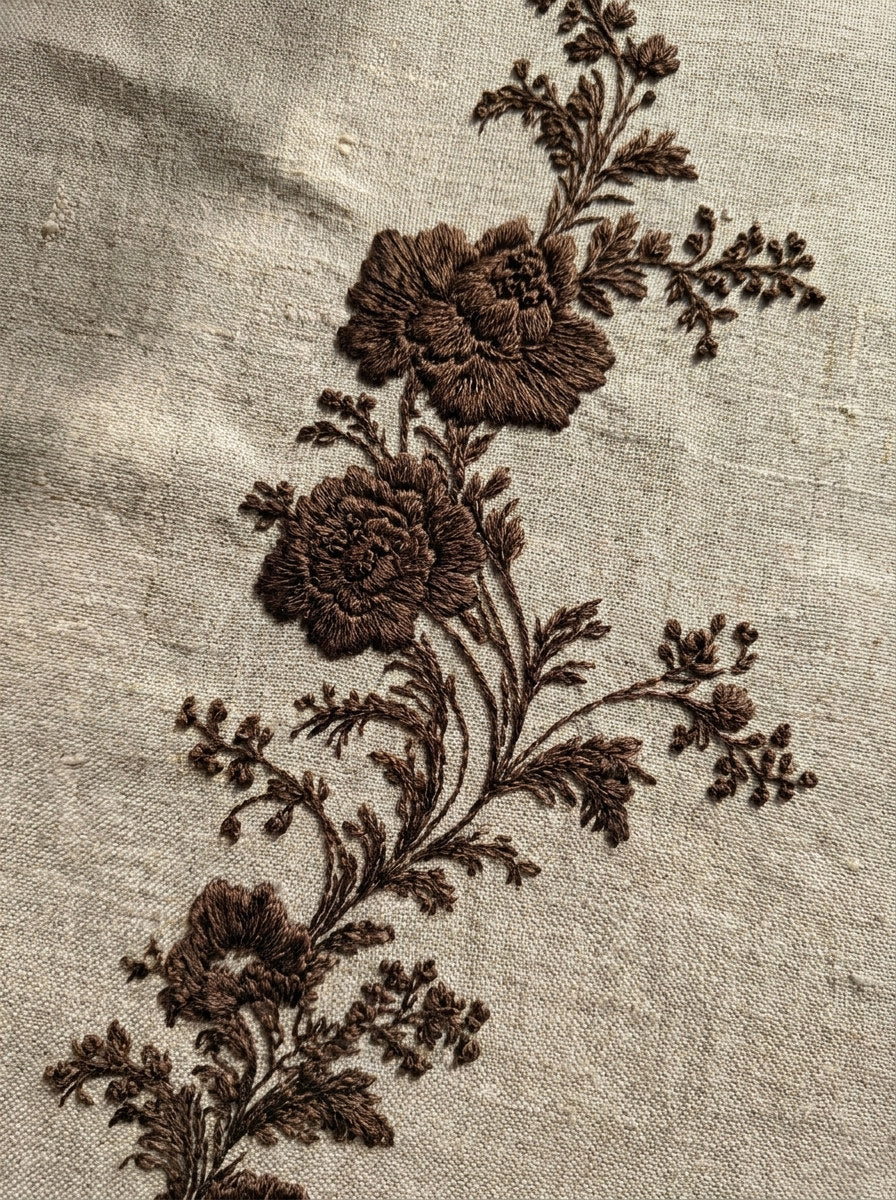 Baroque Vine And Flower Border from Baroque Scrollwork & Luxury Ornament Book 2, a digital embroidery design reference for machine embroidery designs, embroidery patterns and border and edge embroidery.