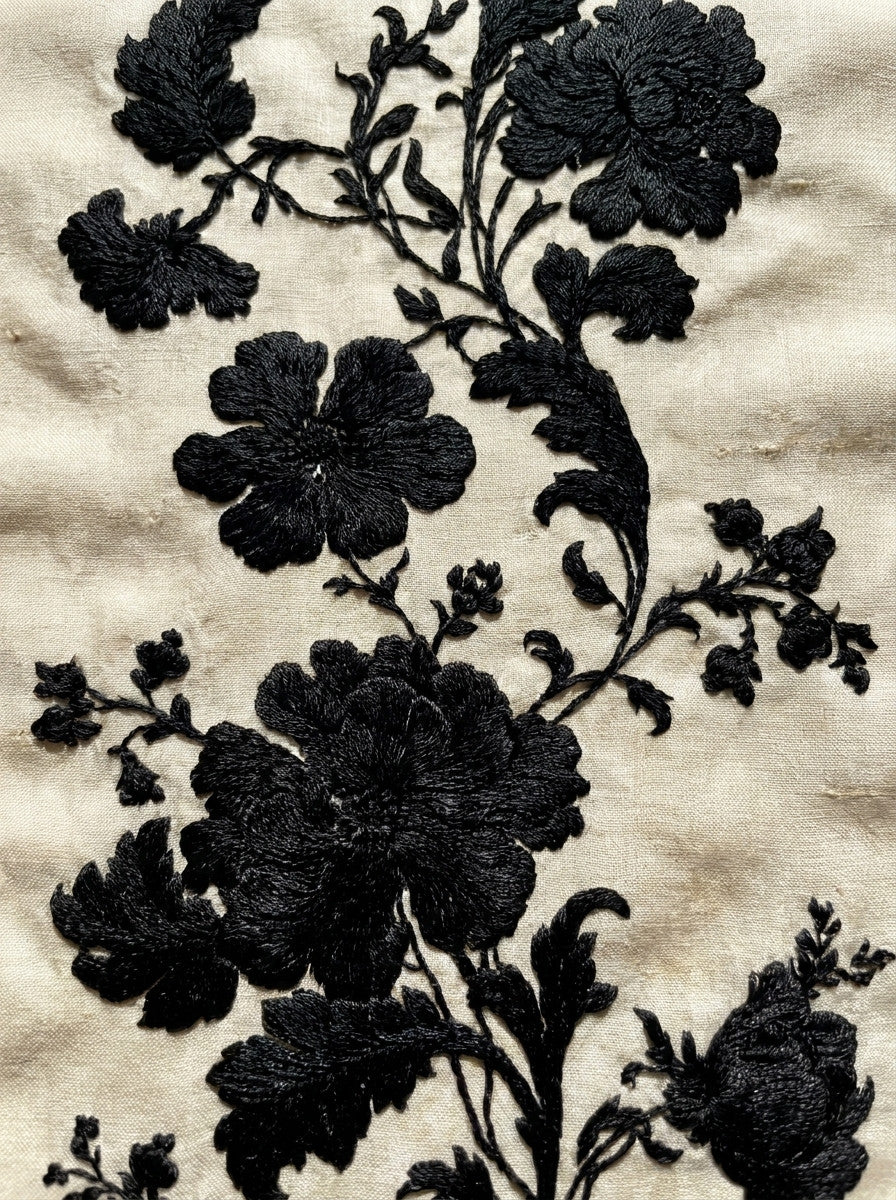 Baroque Vine And Flower Border from Baroque Scrollwork & Luxury Ornament Book 4, a digital embroidery design reference for machine embroidery designs, embroidery patterns and border and edge embroidery.