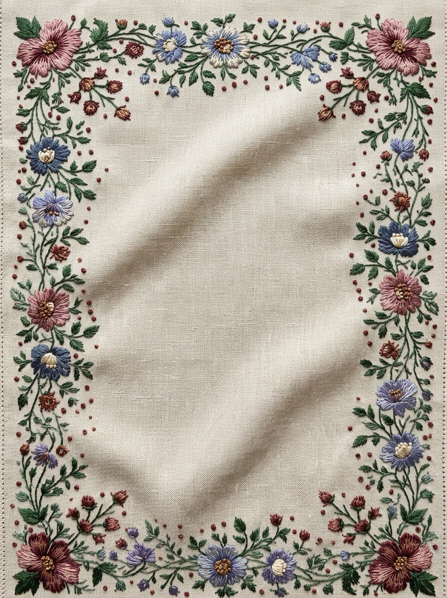 Bed Linen Frame Border Classic from Classic Frames & Borders Book 2, a digital embroidery design reference for machine embroidery designs, embroidery patterns and border and edge embroidery.