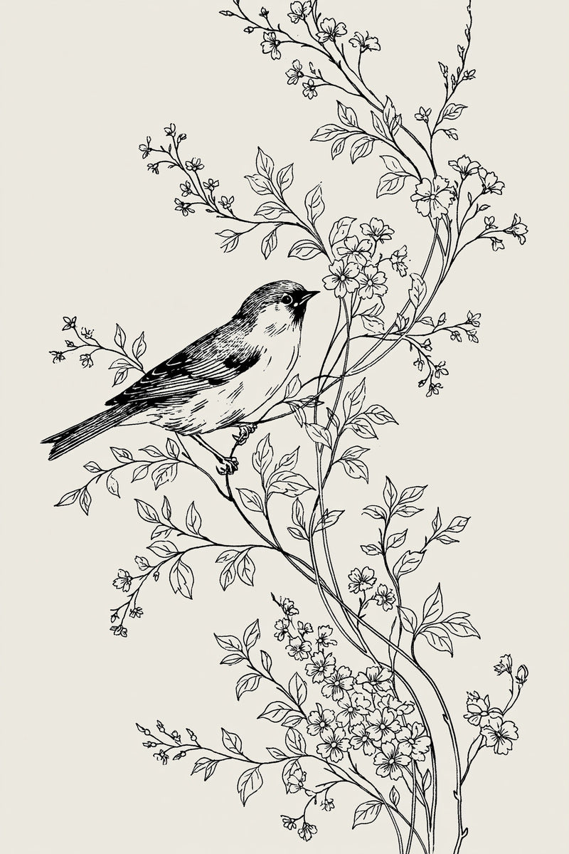 Bird And Botanical Vine Birds from Birds Embroidery Book 3, a digital embroidery design reference for machine embroidery designs, embroidery patterns and botanical and floral embroidery.