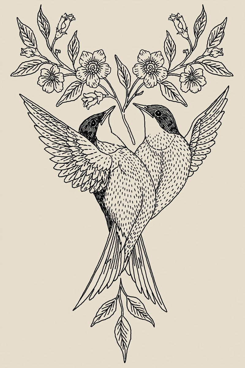 Bird Collar Accent Birds Embroidery 02 from Birds Embroidery Book 4, a digital embroidery design reference for machine embroidery designs, embroidery patterns and garment placement ideas.