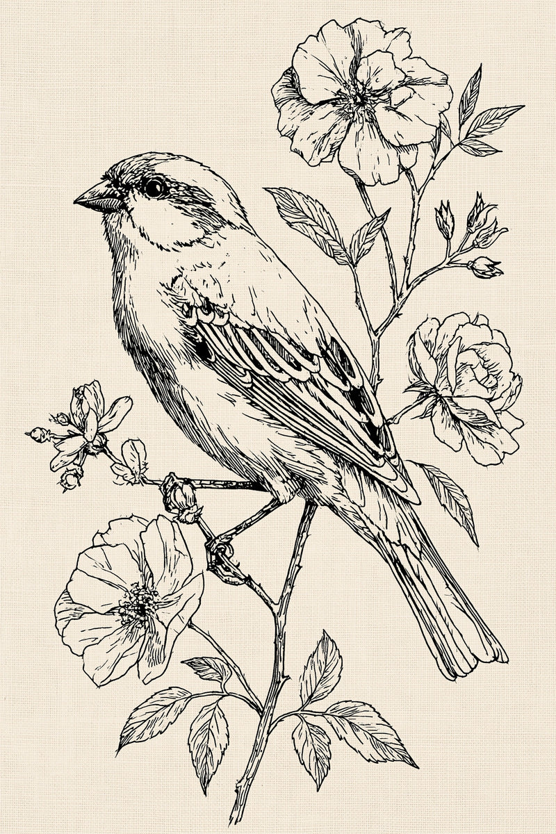 Bird Pillow Front Motif Birds from Birds Embroidery Book 4, a digital embroidery design reference for machine embroidery designs, embroidery patterns and linen and home textile projects.
