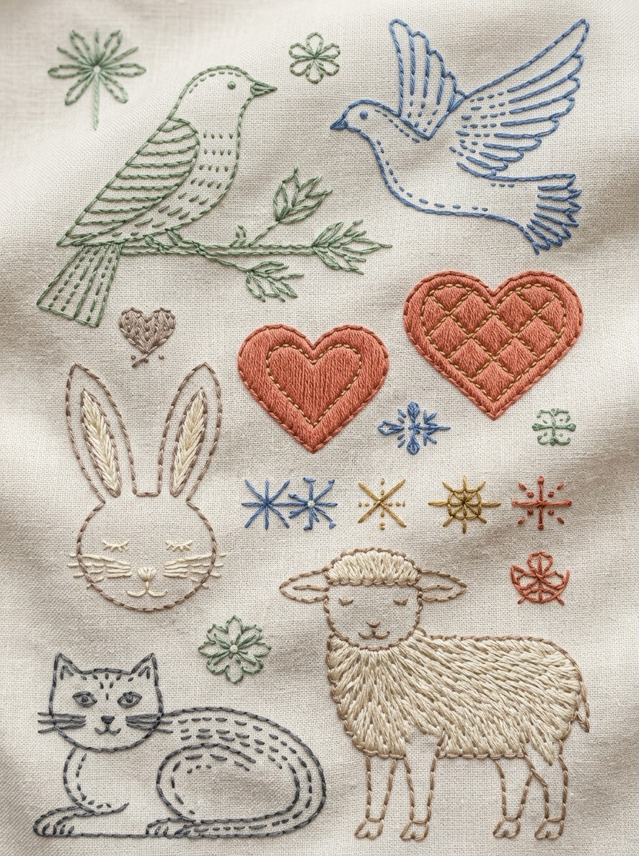 Birds Animals Hearts And Simple 02 from Backstitch & Outline Designs Book 3, a digital embroidery design reference for machine embroidery designs, embroidery patterns and embroidery design reference.