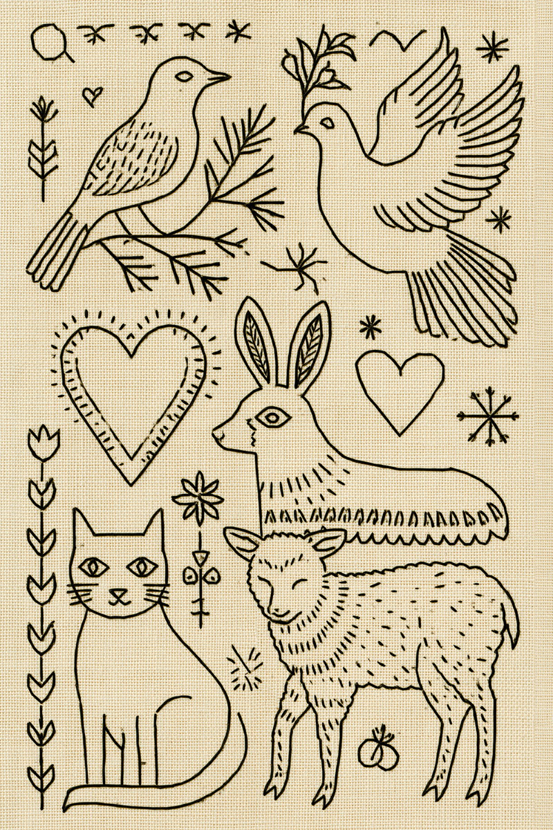 Birds Animals Hearts And Simple from Backstitch & Outline Designs Book 1, a digital embroidery design reference for machine embroidery designs, embroidery patterns and embroidery design reference.
