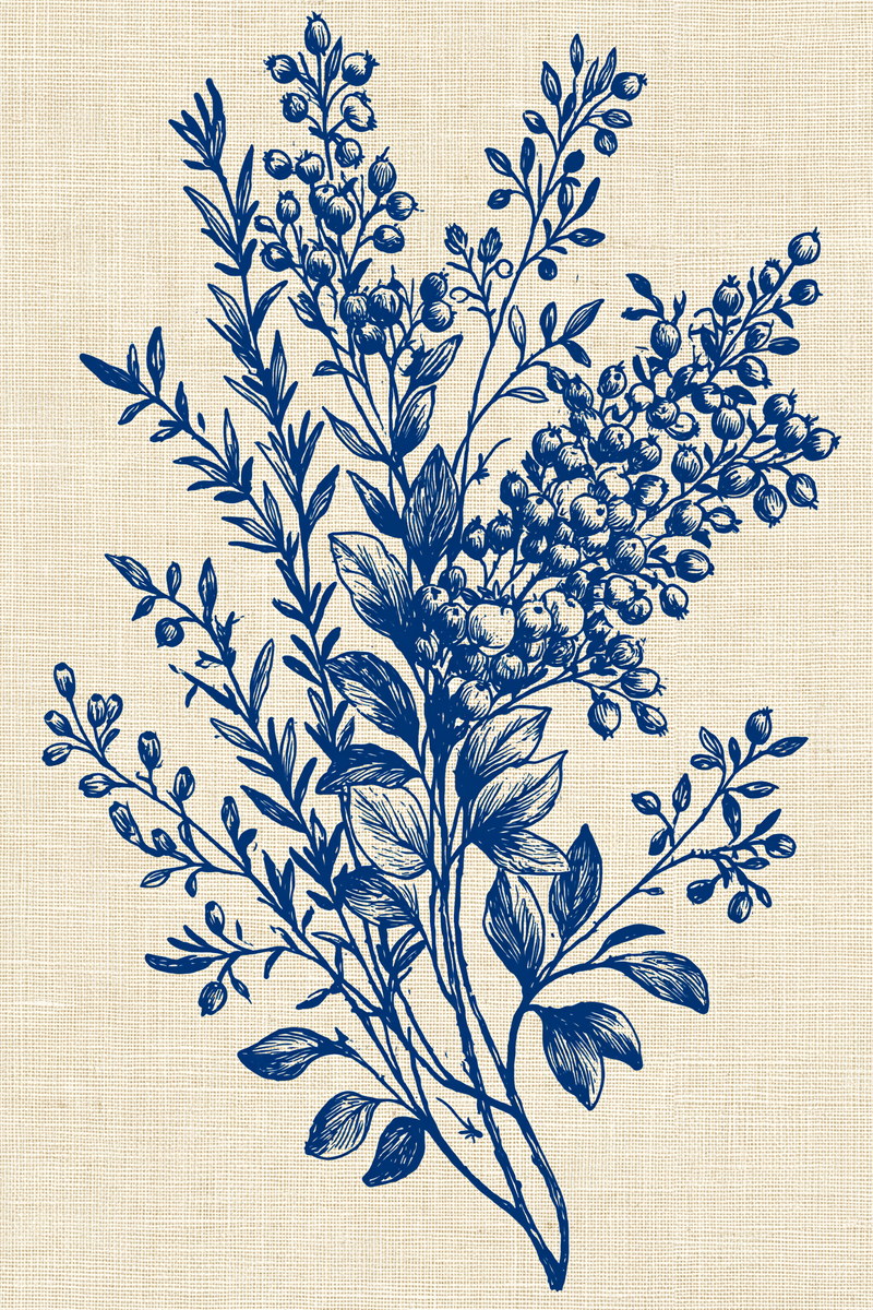 Bluework Kitchen Motif from Napkins, Table Runners & Kitchen Linens Book 2, a digital embroidery design reference for machine embroidery designs, embroidery patterns and border and edge embroidery.