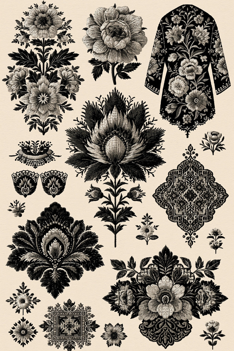 Boho Classic And Ornamental Fashion 02 from Jacket Backs & Shirt Fronts Embroidery Book 4, a digital embroidery design reference for machine embroidery designs, embroidery patterns and garment placement ideas.