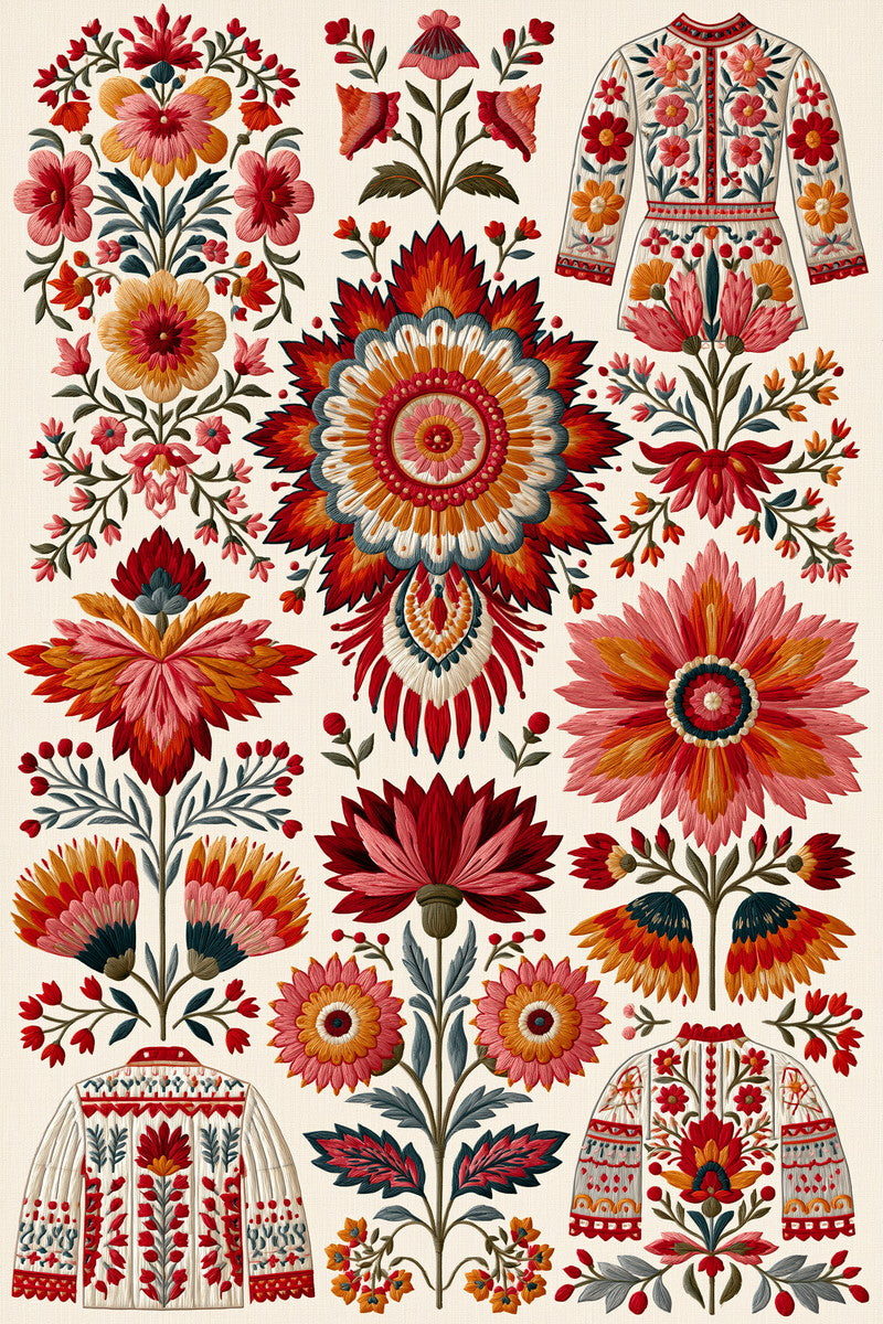 Boho Classic And Ornamental Fashion from Jacket Backs & Shirt Fronts Embroidery Book 2, a digital embroidery design reference for machine embroidery designs, embroidery patterns and garment placement ideas.