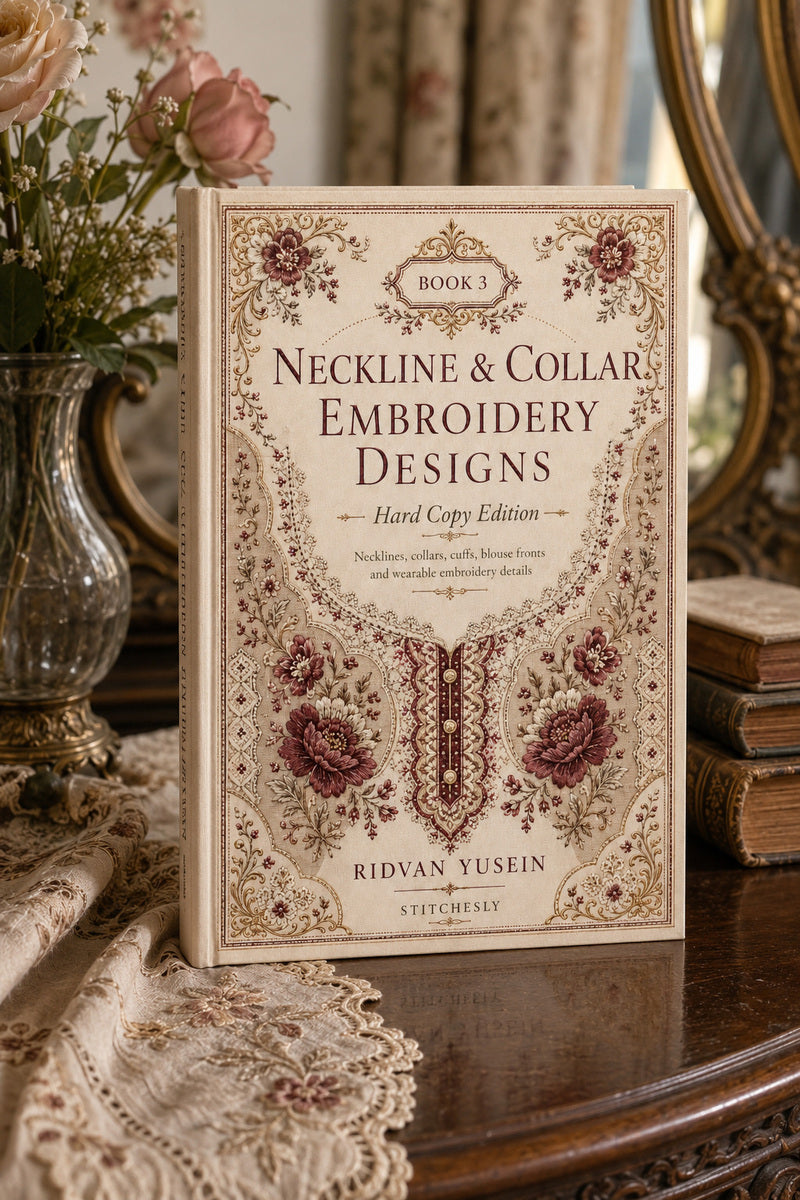 Book 8 Neckline And Collar Embroidery Designs 3 Book 03 from Neckline & Collar Embroidery Designs Book 3, a digital embroidery design reference for machine embroidery designs, embroidery patterns and garment placement ideas.