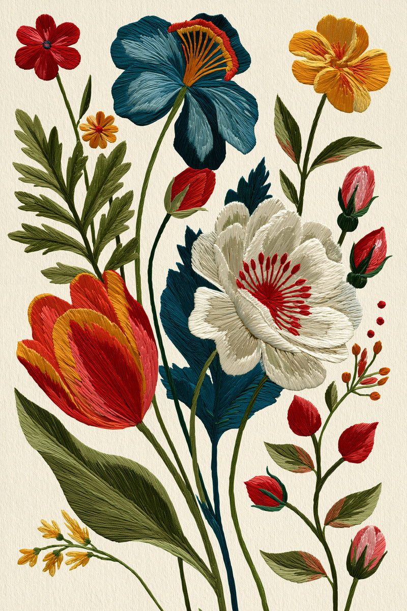 Botanical Appliqu Library Plate Appliqu from Appliqué Compatible Designs Book 3, a digital embroidery design reference for machine embroidery designs, embroidery patterns and botanical and floral embroidery.