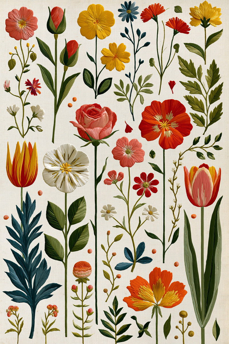 Botanical Appliqu Library Plate Appliqu from Appliqué Compatible Designs Book 4, a digital embroidery design reference for machine embroidery designs, embroidery patterns and botanical and floral embroidery.