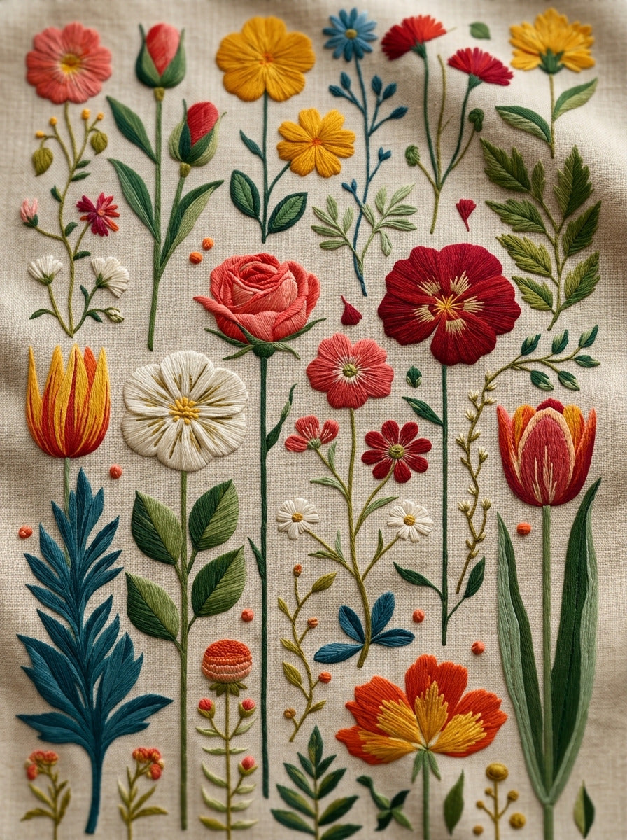 Botanical Appliqu Library Plate Appliqu from Appliqué Compatible Designs Book 4, a digital embroidery design reference for machine embroidery designs, embroidery patterns and botanical and floral embroidery.
