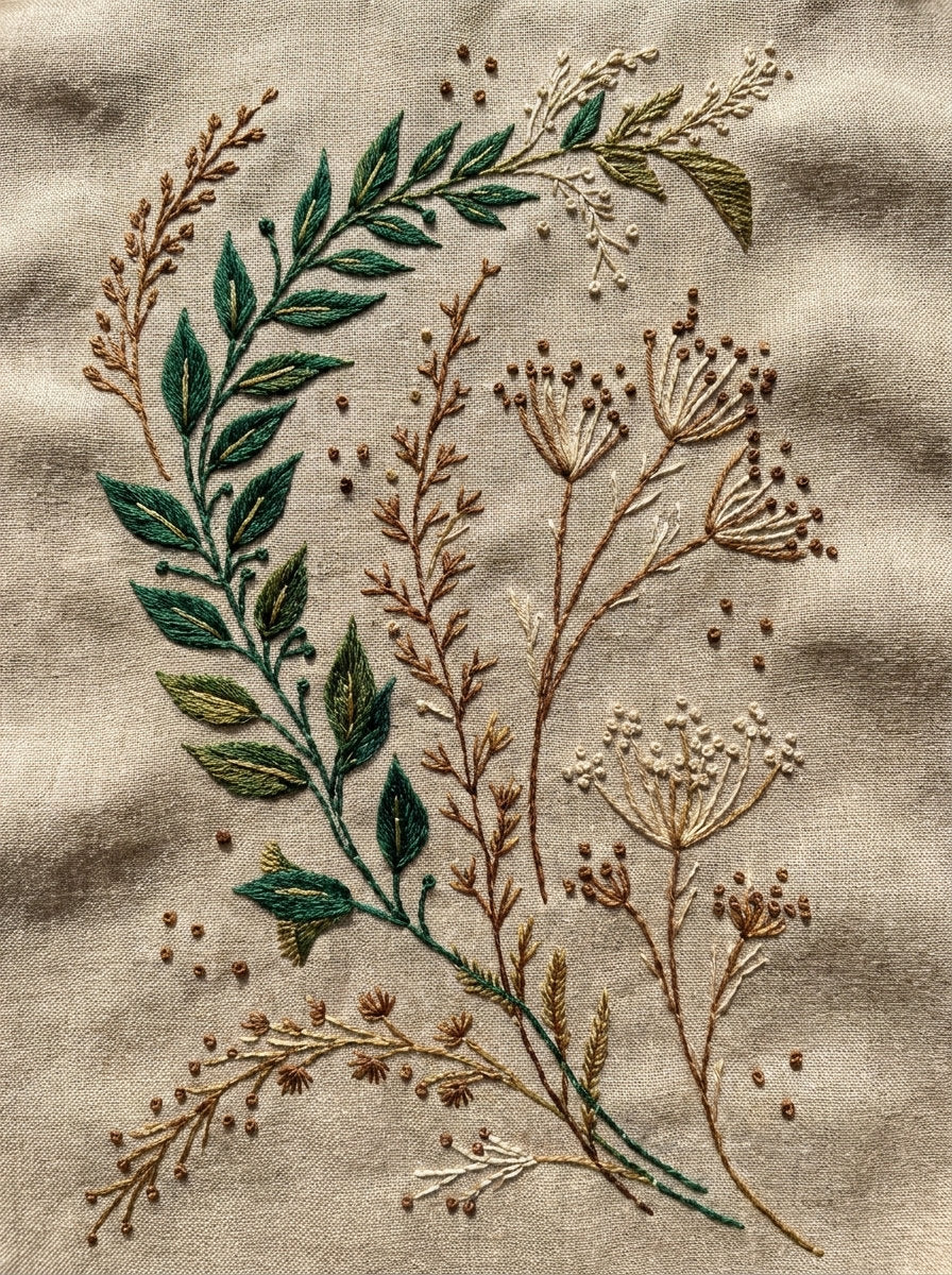 Botanical Border And Filler System from Botanical Sprig Library Book 10, a digital embroidery design reference for machine embroidery designs, embroidery patterns and border and edge embroidery.