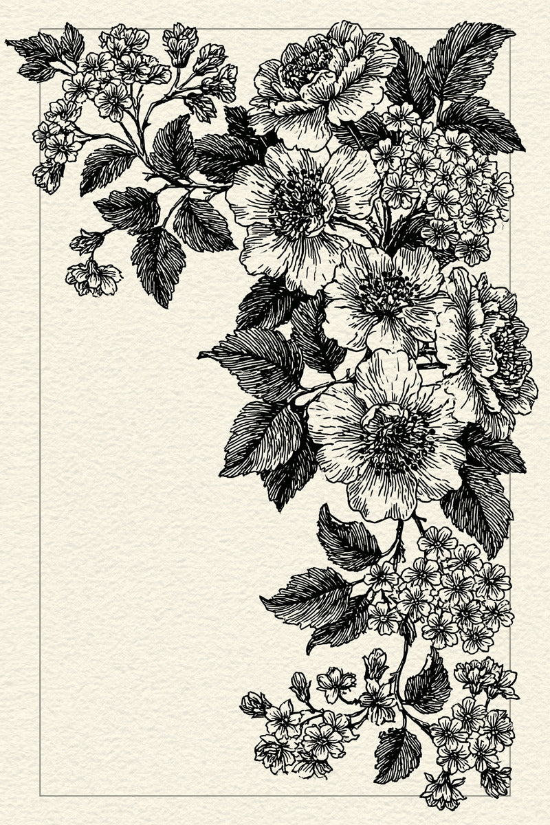 Botanical Border System Classic Frame from Classic Frames & Borders Book 3, a digital embroidery design reference for machine embroidery designs, embroidery patterns and border and edge embroidery.