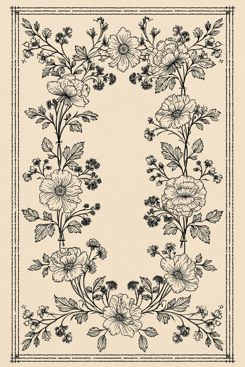 Botanical Border System Classic Frame from Classic Frames & Borders Book 4, a digital embroidery design reference for machine embroidery designs, embroidery patterns and border and edge embroidery.