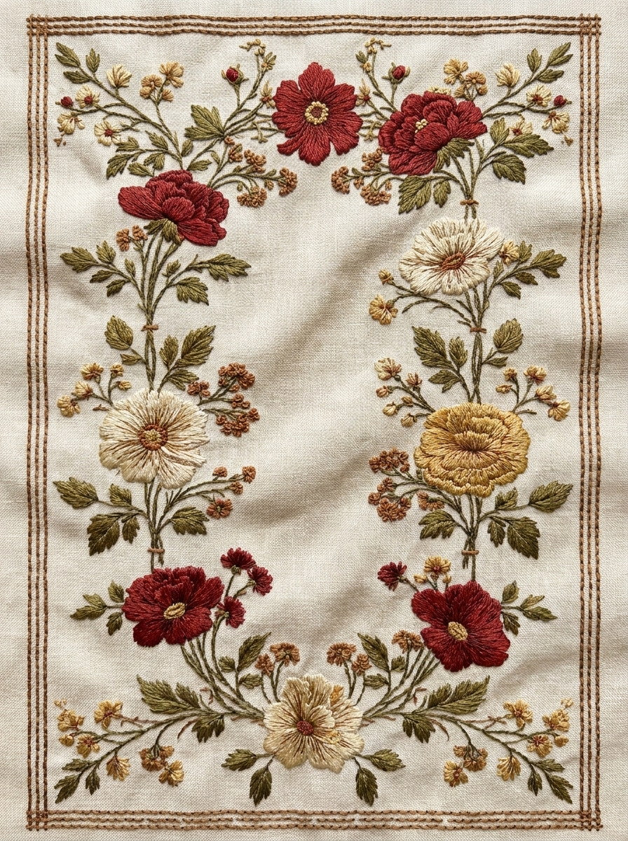 Botanical Border System Classic Frame from Classic Frames & Borders Book 4, a digital embroidery design reference for machine embroidery designs, embroidery patterns and border and edge embroidery.