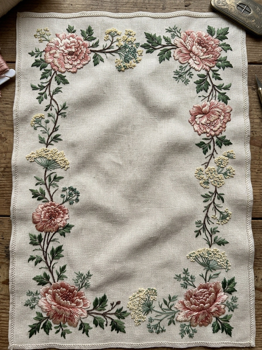 Botanical Border System Classic Frame from Classic Frames & Borders Book 5, a digital embroidery design reference for machine embroidery designs, embroidery patterns and border and edge embroidery.