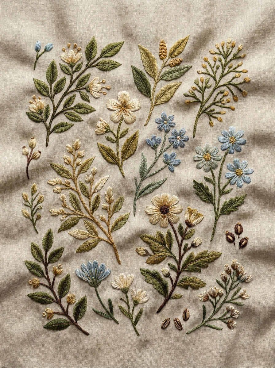 Botanical Borders Filler Systems And from Botanical Sprig Library Book 2, a digital embroidery design reference for machine embroidery designs, embroidery patterns and border and edge embroidery.