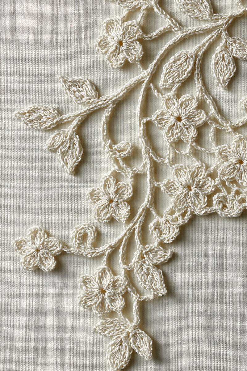 Botanical Crochet Garland Border Crochet from Crochet Lace Borders & Edgings Book 4, a digital embroidery design reference for machine embroidery designs, embroidery patterns and border and edge embroidery.