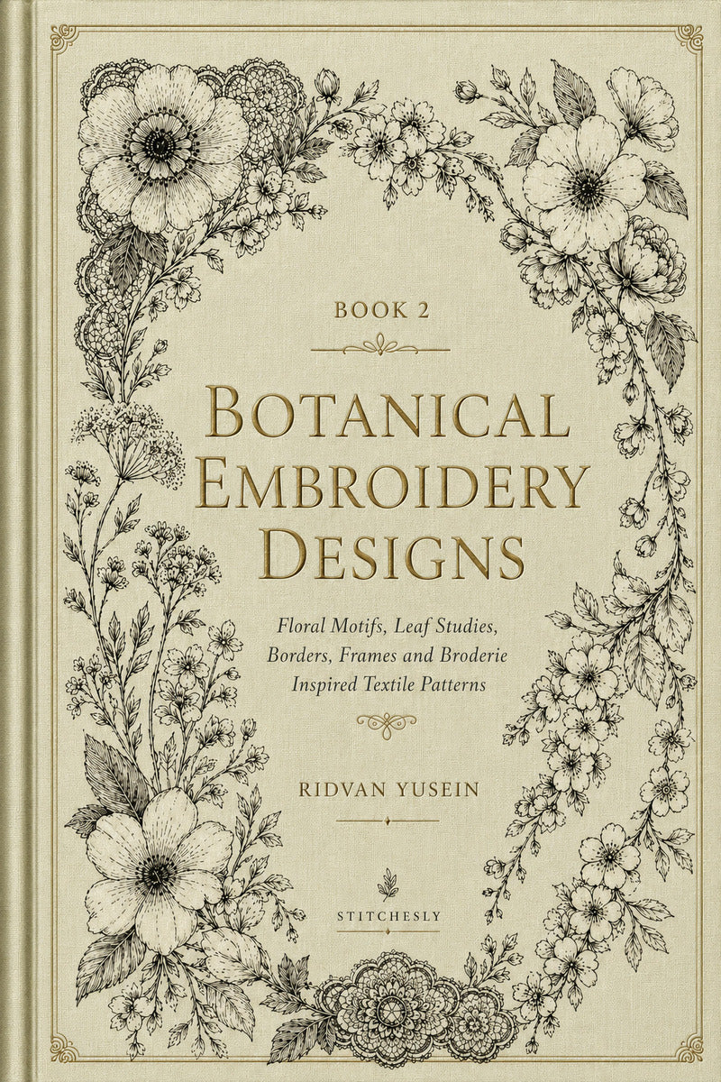 Botanical Embroidery Designs 2 Book from Botanical Embroidery Designs Book 2, a digital embroidery design reference for machine embroidery designs, embroidery patterns and botanical and floral embroidery.