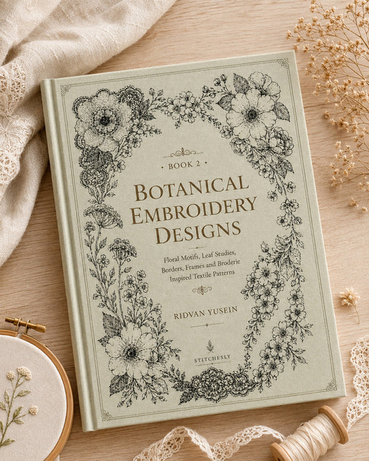 Botanical Embroidery Designs Book 02 from Botanical Embroidery Designs Book 2, a digital embroidery design reference for machine embroidery designs, embroidery patterns and botanical and floral embroidery.