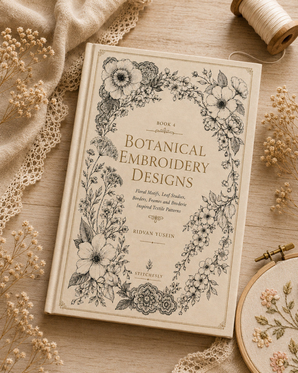 Botanical Embroidery Designs Book 02 from Botanical Embroidery Designs Book 4, a digital embroidery design reference for machine embroidery designs, embroidery patterns and botanical and floral embroidery.