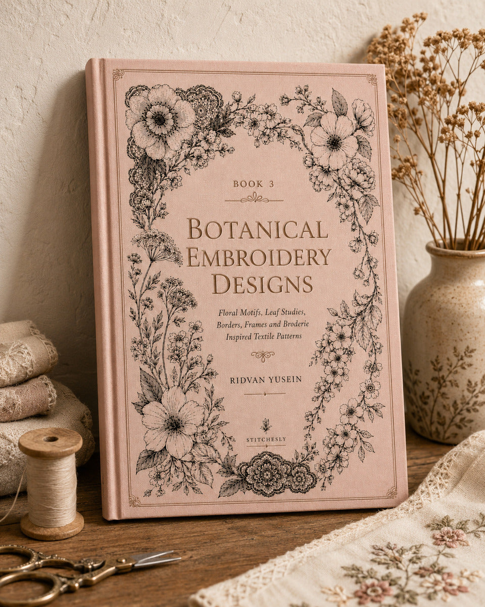 Botanical Embroidery Designs Book 04 from Botanical Embroidery Designs Book 3, a digital embroidery design reference for machine embroidery designs, embroidery patterns and botanical and floral embroidery.