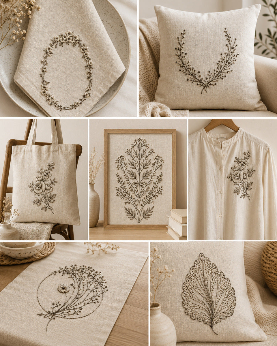 Botanical Embroidery Designs from Botanical Embroidery Designs Book 4, a digital embroidery design reference for machine embroidery designs, embroidery patterns and botanical and floral embroidery.
