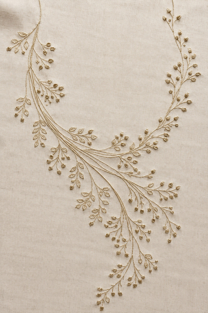 Botanical Round Neckline from Neckline & Collar Embroidery Designs Book 2, a digital embroidery design reference for machine embroidery designs, embroidery patterns and garment placement ideas.