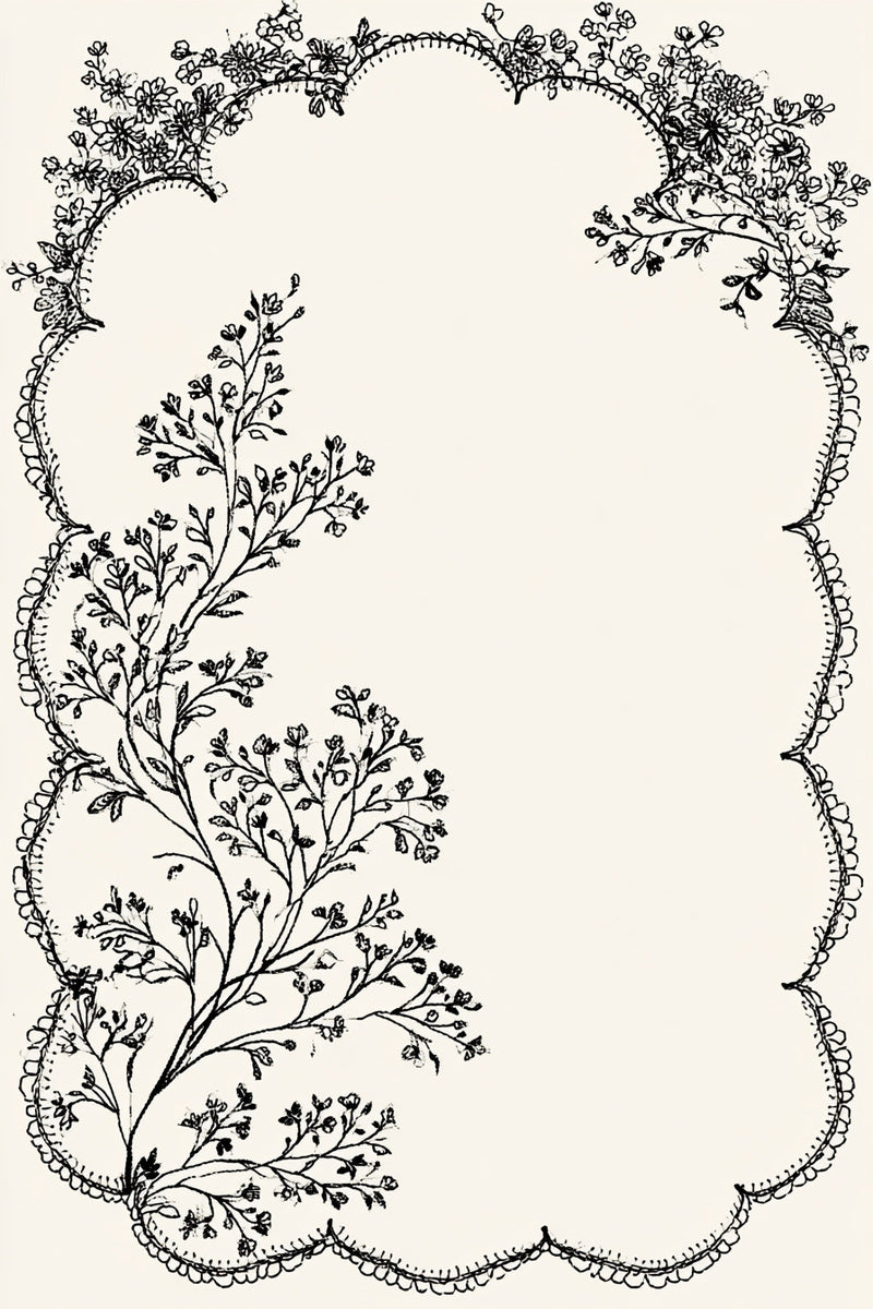 Botanical Scalloped Border from Botanical Embroidery Designs Book 2, a digital embroidery design reference for machine embroidery designs, embroidery patterns and border and edge embroidery.