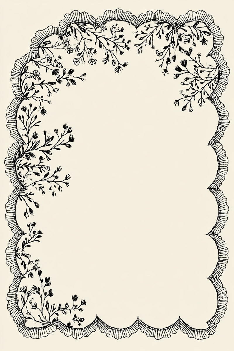 Botanical Scalloped Border from Botanical Embroidery Designs Book 3, a digital embroidery design reference for machine embroidery designs, embroidery patterns and border and edge embroidery.