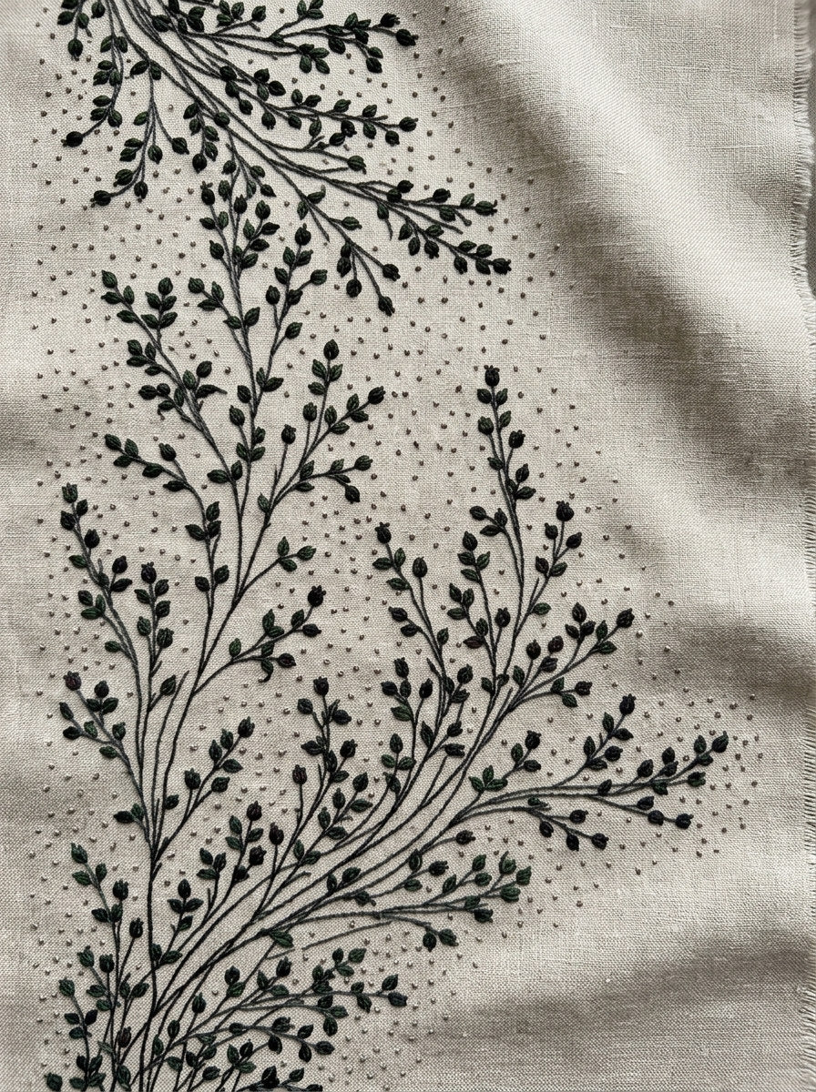 Botanical Sprig Border 2 from Botanical Sprig Library Book 4, a digital embroidery design reference for machine embroidery designs, embroidery patterns and border and edge embroidery.