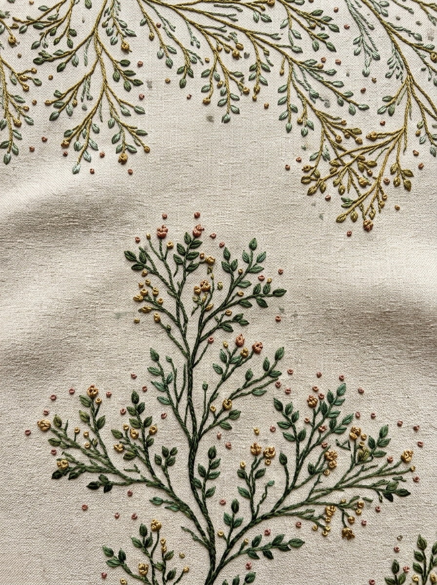Botanical Sprig Border from Botanical Sprig Library Book 4, a digital embroidery design reference for machine embroidery designs, embroidery patterns and border and edge embroidery.
