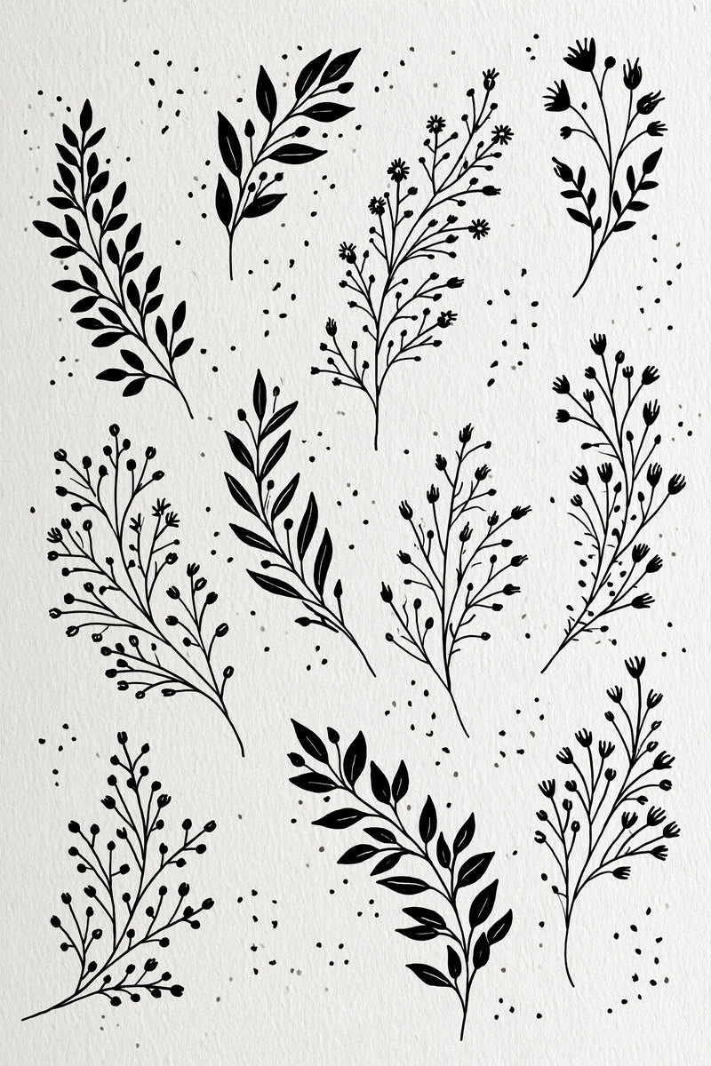 Botanical Sprig Embroidery Pattern Book 02 from Botanical Sprig Library Book 2, a digital embroidery design reference for machine embroidery designs, embroidery patterns and small motif and accent designs.