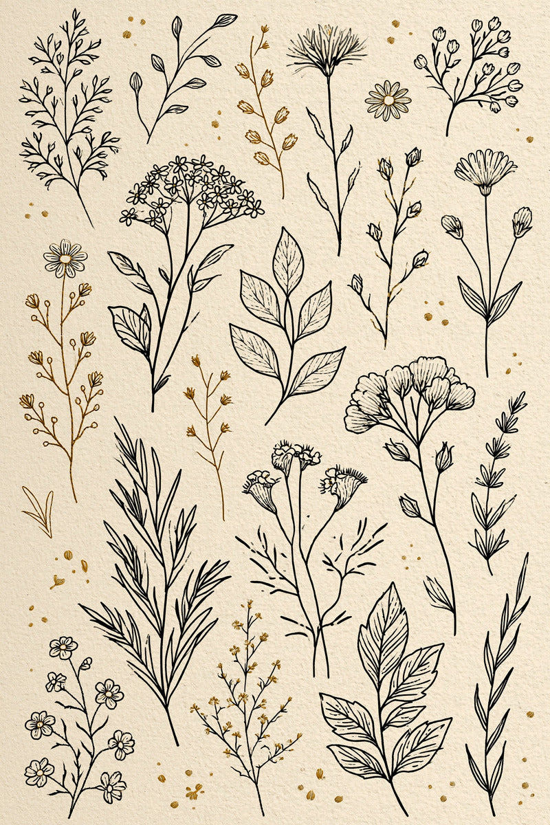 Botanical Sprig Embroidery Pattern Book 02 from Botanical Sprig Library Book 4, a digital embroidery design reference for machine embroidery designs, embroidery patterns and small motif and accent designs.