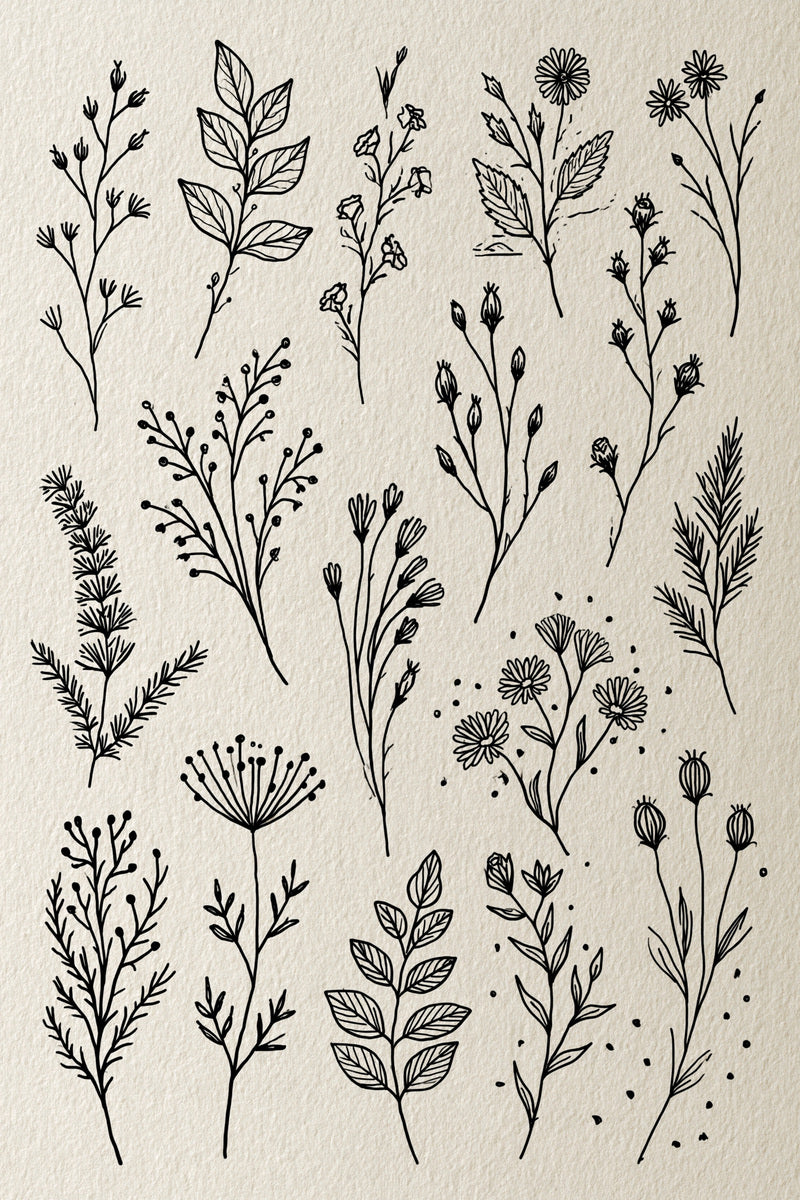 Botanical Sprig Embroidery Pattern Book 02 from Botanical Sprig Library Book 7, a digital embroidery design reference for machine embroidery designs, embroidery patterns and small motif and accent designs.