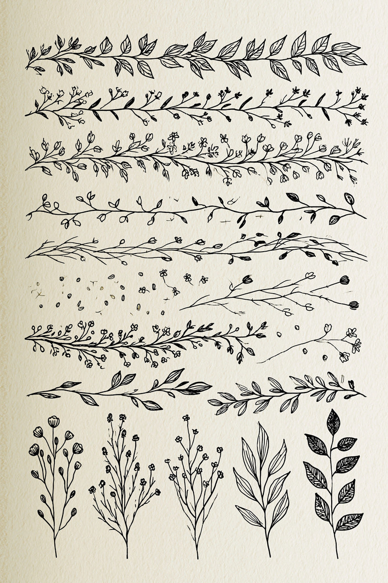Botanical Sprig Embroidery Pattern Book 03 from Botanical Sprig Library Book 7, a digital embroidery design reference for machine embroidery designs, embroidery patterns and small motif and accent designs.