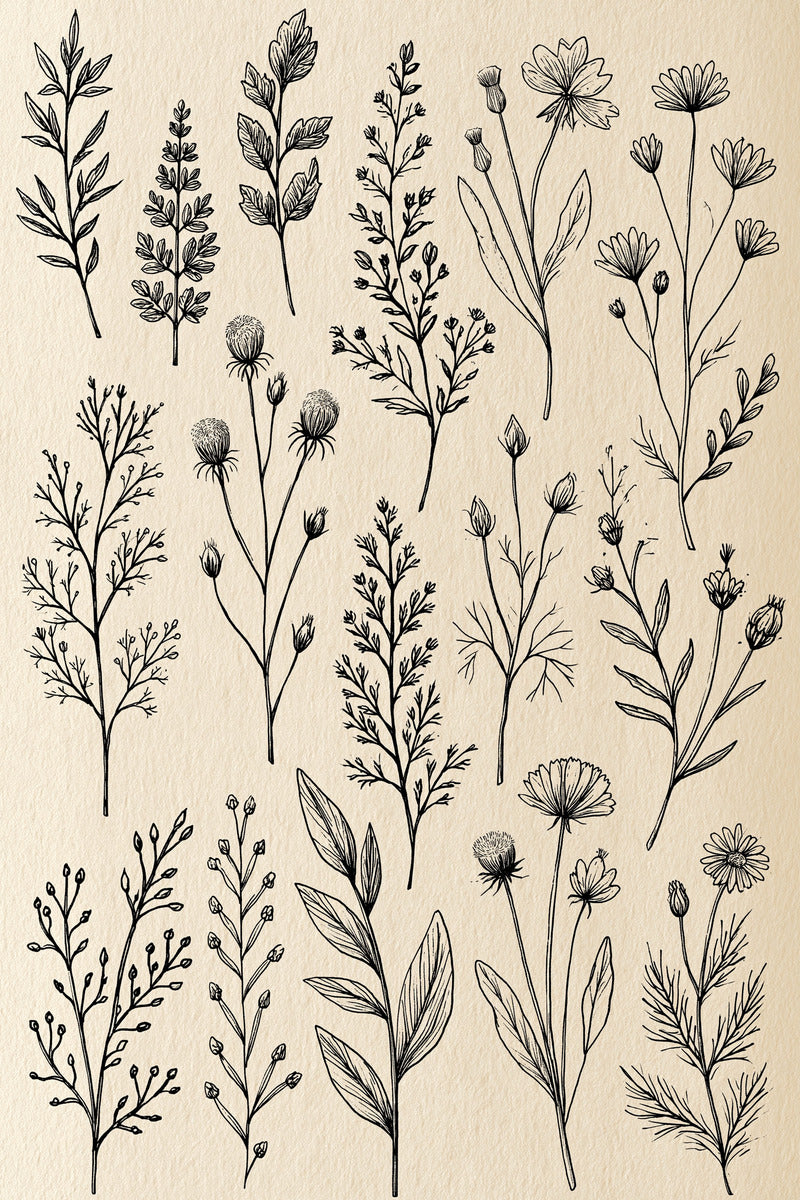 Botanical Sprig Embroidery Pattern Book 04 from Botanical Sprig Library Book 6, a digital embroidery design reference for machine embroidery designs, embroidery patterns and small motif and accent designs.