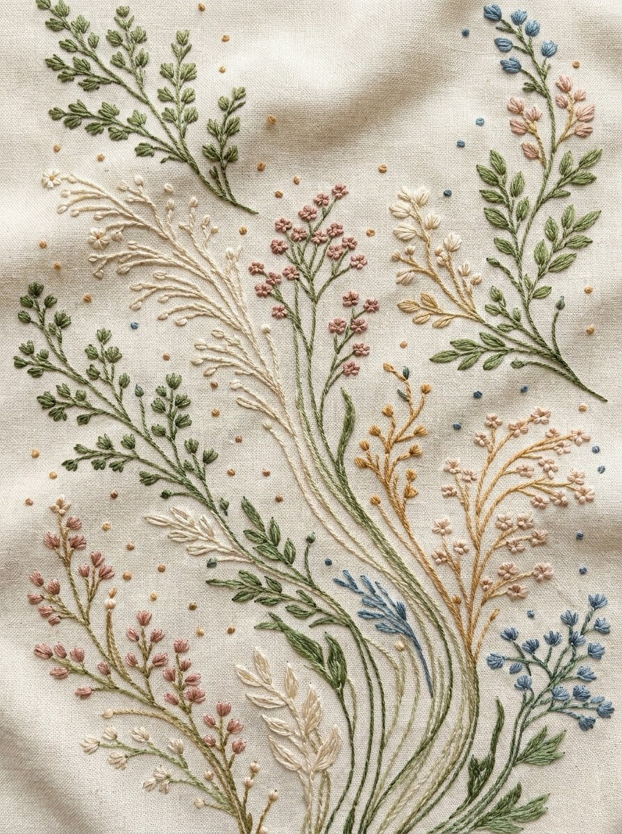 Digital PDF embroidery design bundle cover preview for Botanical Garden Archive Bundle 2, featuring curated embroidery patterns, motif library references and textile design… - preview 13