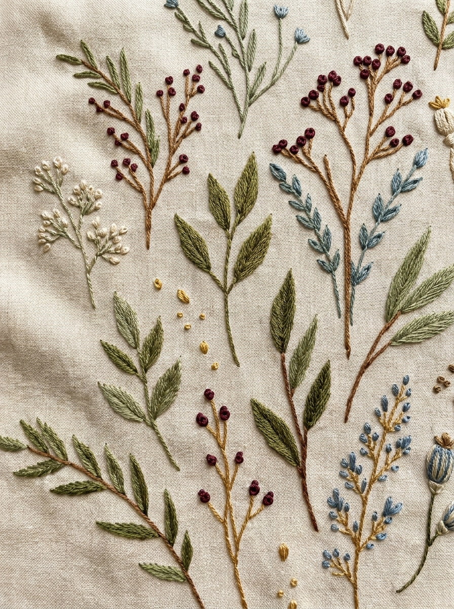 Botanical Sprig Embroidery Pattern Book 2 from Botanical Sprig Library Book 6, a digital embroidery design reference for machine embroidery designs, embroidery patterns and small motif and accent designs.