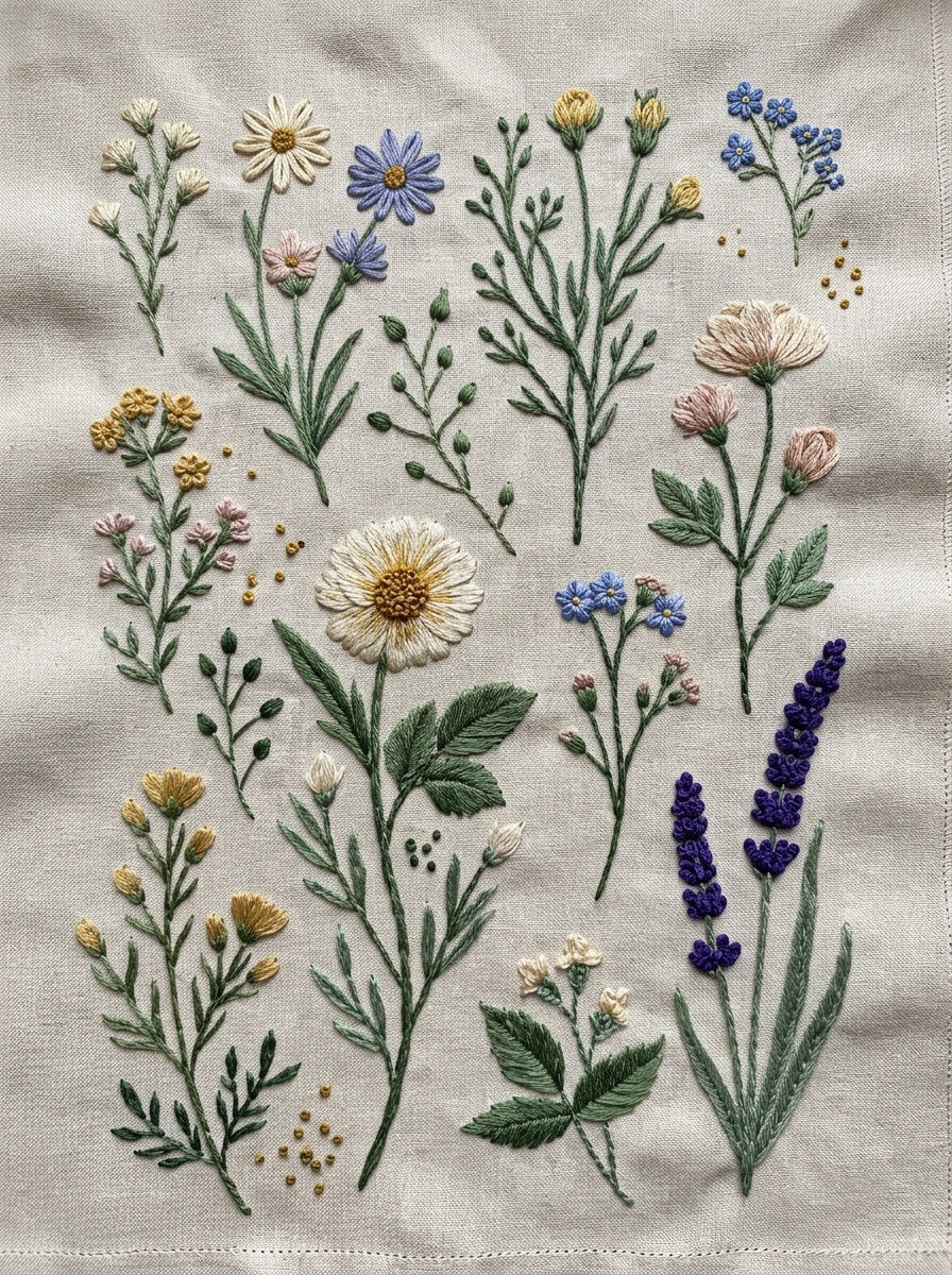 Botanical Sprig Embroidery Pattern Book 2 from Botanical Sprig Library Book 3, a digital embroidery design reference for machine embroidery designs, embroidery patterns and small motif and accent designs.