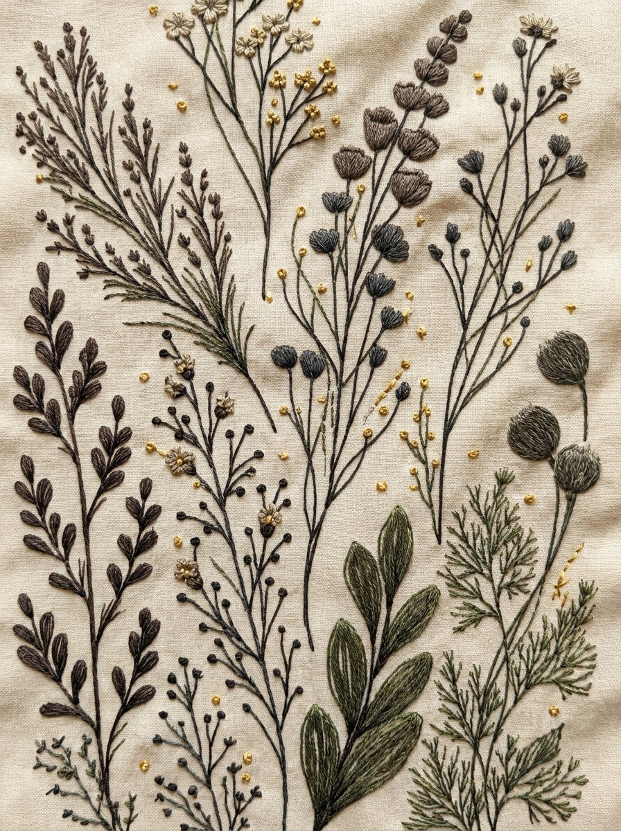 Botanical Sprig Embroidery Pattern Book 3 from Botanical Sprig Library Book 8, a digital embroidery design reference for machine embroidery designs, embroidery patterns and small motif and accent designs.