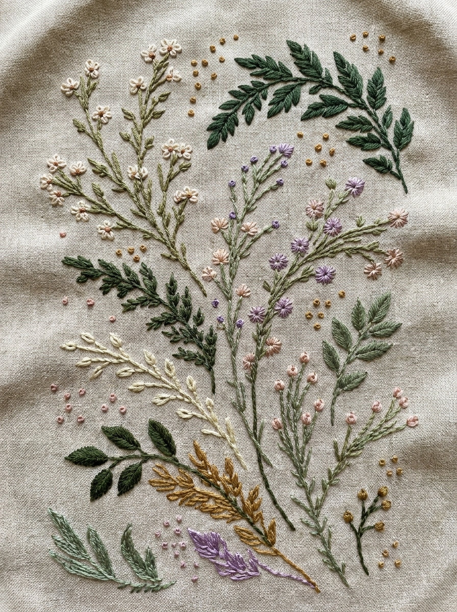 Botanical Sprig Embroidery Pattern Book 3 from Botanical Sprig Library Book 5, a digital embroidery design reference for machine embroidery designs, embroidery patterns and small motif and accent designs.