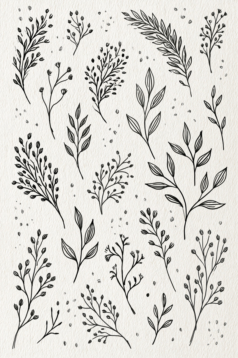 Botanical Sprig Embroidery Pattern Book from Botanical Sprig Library Book 4, a digital embroidery design reference for machine embroidery designs, embroidery patterns and small motif and accent designs.