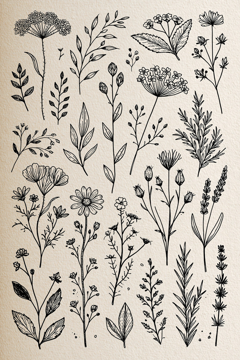 Botanical Sprig Embroidery Pattern Book from Botanical Sprig Library Book 8, a digital embroidery design reference for machine embroidery designs, embroidery patterns and small motif and accent designs.