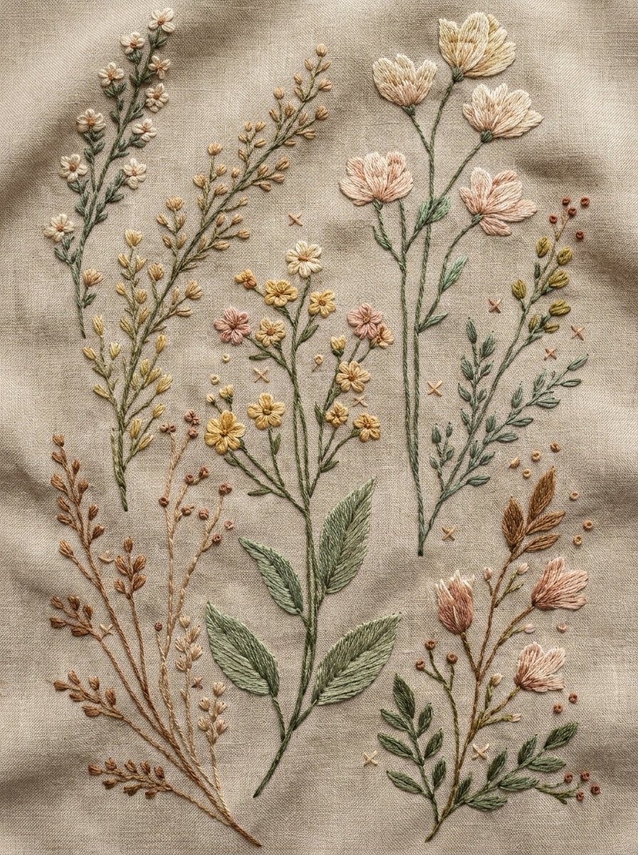 Botanical Sprig Embroidery Pattern Book Png from Botanical Sprig Library Book 10, a digital embroidery design reference for machine embroidery designs, embroidery patterns and small motif and accent designs.