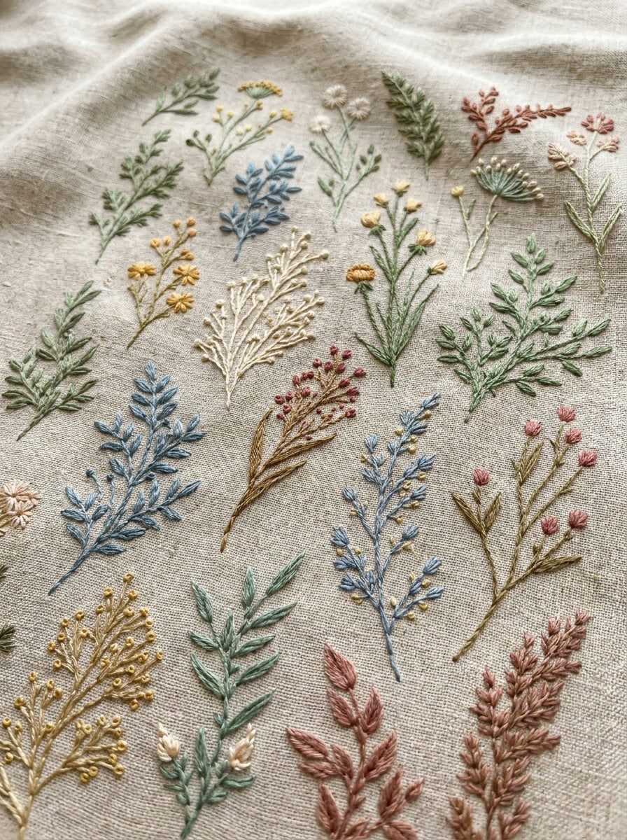 Botanical Sprig Embroidery Pattern Book from Botanical Sprig Library Book 1, a digital embroidery design reference for machine embroidery designs, embroidery patterns and small motif and accent designs.