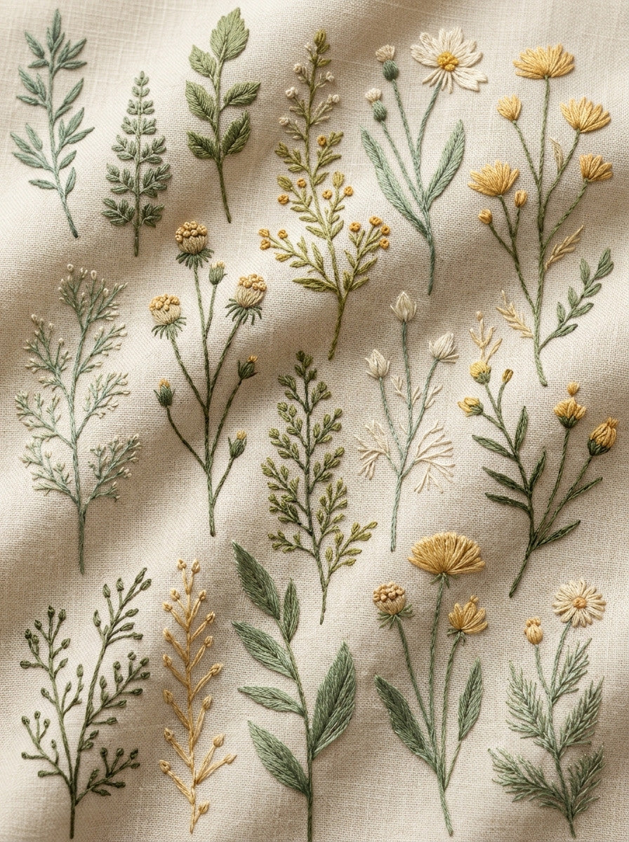 Botanical Sprig Embroidery Pattern Book from Botanical Sprig Library Book 6, a digital embroidery design reference for machine embroidery designs, embroidery patterns and small motif and accent designs.